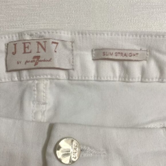 NWOT JEN7 by 7 for All Mankind Women's Slim Straight White Jean Pants Size 10 - Picture 6 of 7